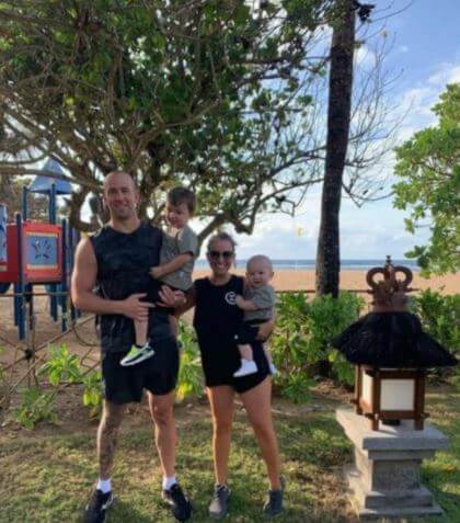 Jayson Watts Family spending their vacation in Bali.